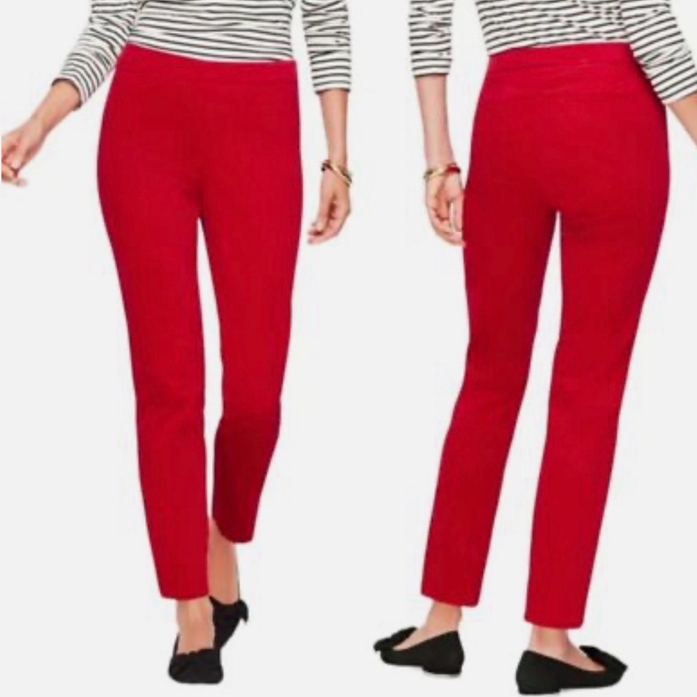 Talbots Velvet Red Slim Ankle Women’s Pants, 90% Cotton, size 12